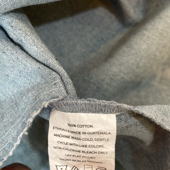 LAUDE THE LABEL Oversized Shirt Dress Chambray Size S/M Relaxed EUC - Picture 11 of 12